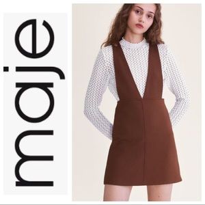 Maje Ramoa Snap-Strap A-line Mini Dress In Caramel